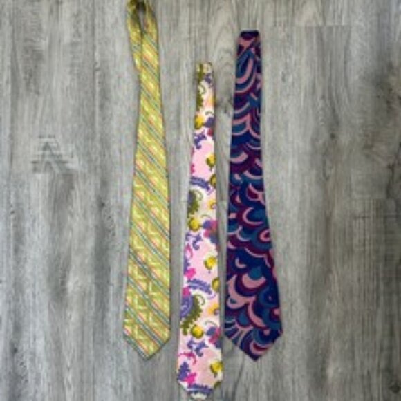 Mens Tie Bundle Thai Silk & J. Garcia Northern Lights Limited Edition - Picture 1 of 9